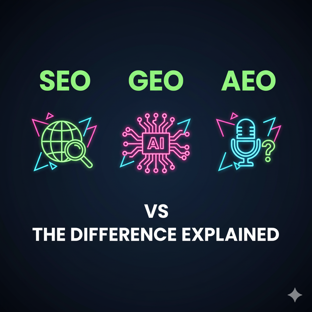 რა განსხვავებაა SEO-ს, GEO-ს და AEO-ს შორის? სრულყოფილი გზამკვლევი თანამედროვე მარკეტერებისთვის